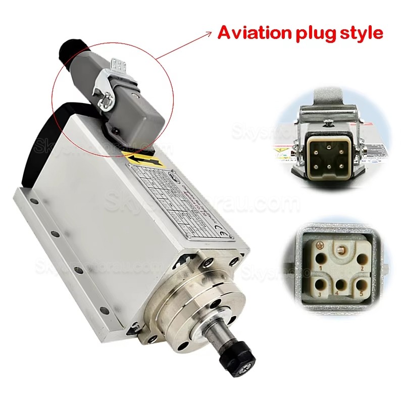 1.5kW Air Cooled CNC Spindle Motor Huajiang-1.5KW ER11/ER16 Collet 110V/220V 24000RPM 400Hz with Aviation Plug